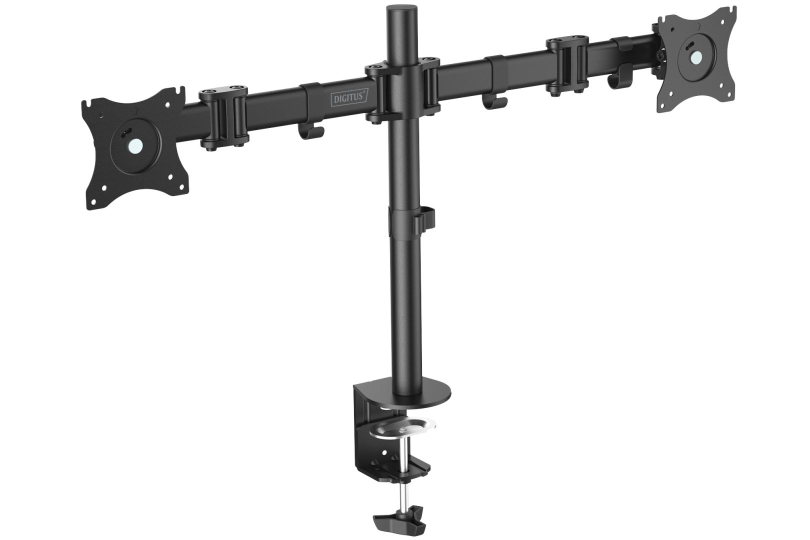 Digitus DA-90349 univerzális kettős monitorállvány szorítóval, fekete (DA-90349)