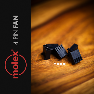 MDPC-X 4-Pin Molex ventilátor csatlakozó - Fekete (CO-FAN-4)