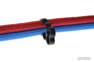 Alphacool Eiskamm Alu X6 kábelrendező - 4mm fekete - 4 db 