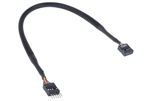 Phobya - HD Audio hoszabító foglalat / dugó 30cm - fekete