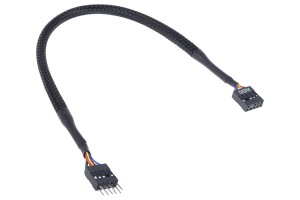 Phobya - HD Audio hoszabító foglalat / dugó 30cm - fekete