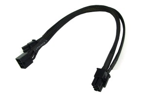 Phobya PCI-E tápegység 6pin -> 8pin PCI-E (vagy 6pin + 2) 30cm - fekete