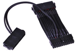 Phobya 24Pin tápkábel kapcsoló kábel (2x24pin - 1x24pin) - egycsatornás - fekete