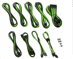 Cablemod - PRO ModMesh C-Series Rmi, RMx Kábel Kit, Zöld CM-PCSR-FKIT-NKKLG-R