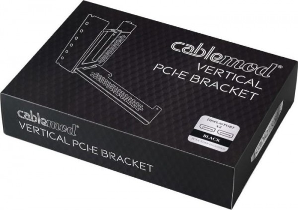CableMod függőleges grafikus kártya tartó PCIe x16 riser kábellel, 2x DisplayPort - fekete (CM-VPB-2DK-R)