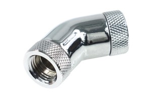Alphacool HF Szögadapter 45 ° - G1 / 4 forgatható - 2x belső menet - Króm /17053/