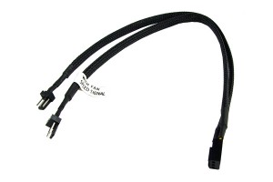 Phobya Y-Kabel 3Pin Molex - 2x 3Pin Molex 30cm - fekete