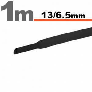 Zsugorcsõ 13mm / 6,5mm fekete 1 méter /11024F/
