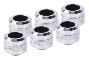 Alphacool Eiszapfen PRO 16mm HardTube Fitting G1/4 - Chrome Sixpack /17476/