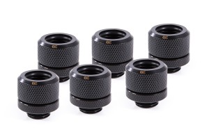 Alphacool Eiszapfen 14mm HardTube fitting G1/4  - Deep Black Sixpack 17552
