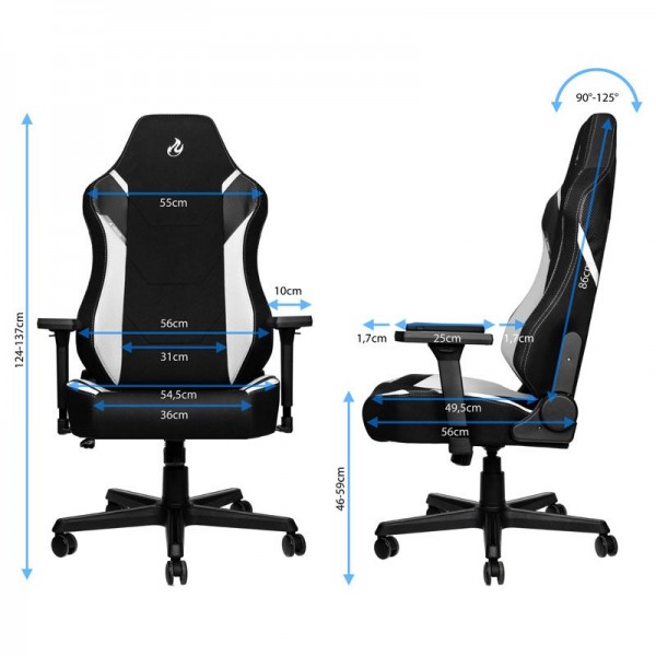 Nitro Concepts X1000 Gamer szék - Radiant White (NC-X1000-BW)