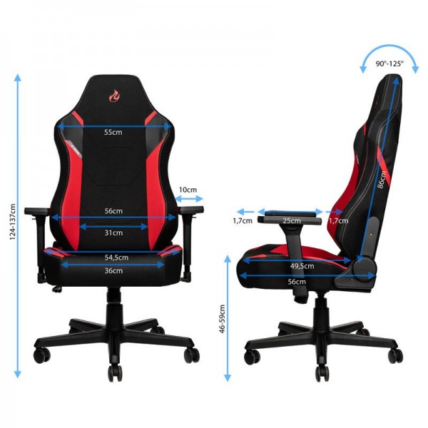Nitro Concepts X1000 Gamer szék - Inferno Red (NC-X1000-BR)