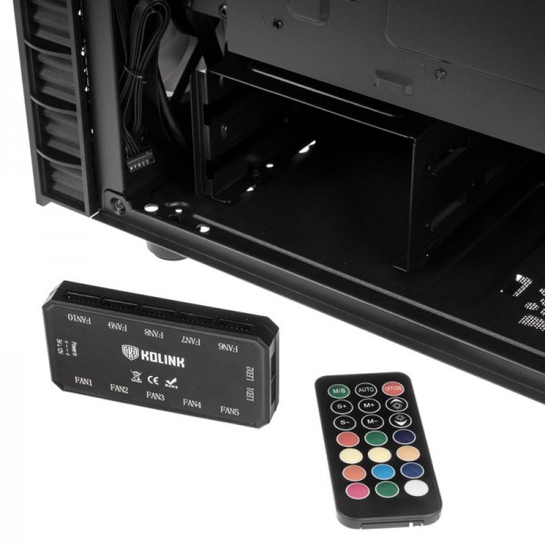 Kolink Observatory Lite RGB Midi-Tower - fekete Tempered Glas (OBSERVATORY LITE)