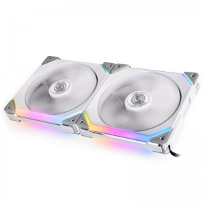 Lian Li Uni ventilátor SL140 RGB, fehér, 140mm, LED vezérlés, 2-csomag (UF-SL140-2W)