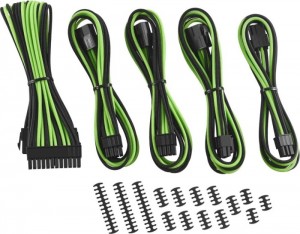 CableMod Classic ModMesh kábel hosszabbító készlet - 8+6 sorozat - fekete/világoszöld(CM-CAB-CKIT-N86KKLG-R)
