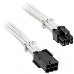 BitFenix Alchemy 6-pin PCIe hosszabbító kábel, 45 cm, sleeved - fehér (BFA-MAC-6PEG45WK-RP)