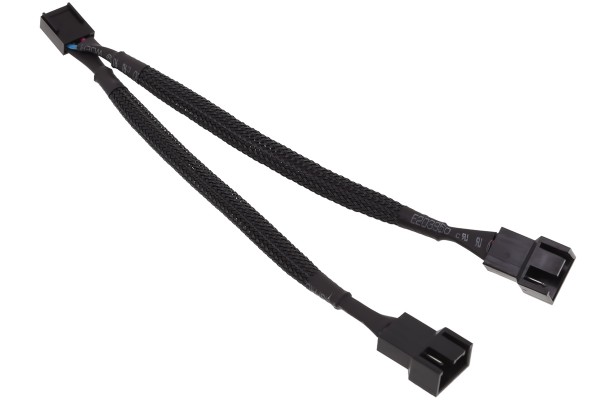 Phobya Y-kábel 4Pin PWM 2x 4Pin PWM 10cm - Fekete /81137/