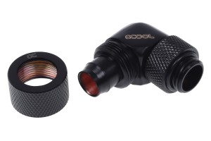 Alphacool 13/10 (10x1,5mm) compression fitting 90° forgatható G1/4 - Deep Black /17075/