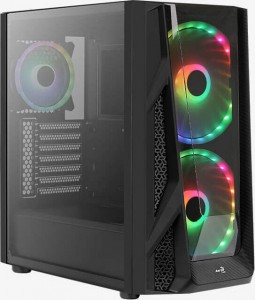 Aerocool NightHawk Duo RGB ATX Fekete Edzett üveg /ACCM-PB20033.11/