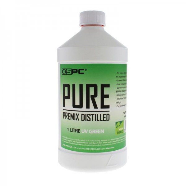 XSPC Pure Coolant, 1 Liter - zöld, UV (5060596651432)