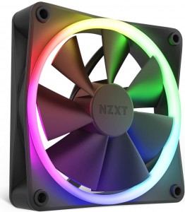 NZXT F Series F120 RGB, Matte Black, fekete, 120 mm-es, fekete (RF-R12SF-B1)