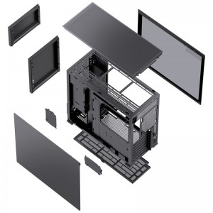 Jonsbo D41 ATX számítógépház, edzett üveg, fekete (D41 STD BLACK)