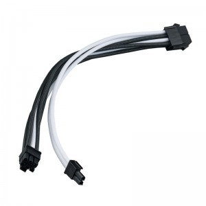 SilverStone PP07E-PCIBW 8-tűs PCIe 6+2-tűs PCIe hosszabbító, 250mm - Fekete/Fehér (SST-PP07E-PCIBW)