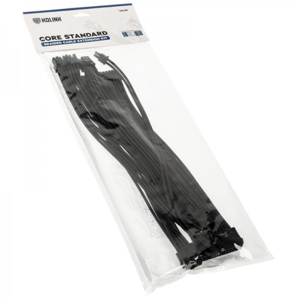 Kolink Core Standard Braided Cable Extension Kit - Jet Black (CORESTANDARD-EK-BLK)