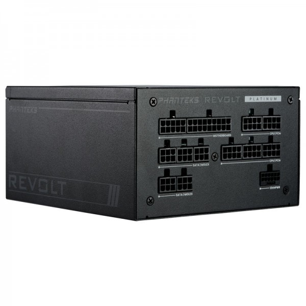 Phanteks Revolt 1200W Platinum, ATX 3.0, PCIe 5.0, teljesen moduláris - 1200 Watt, fekete (PH-P1200PR_BK01C)