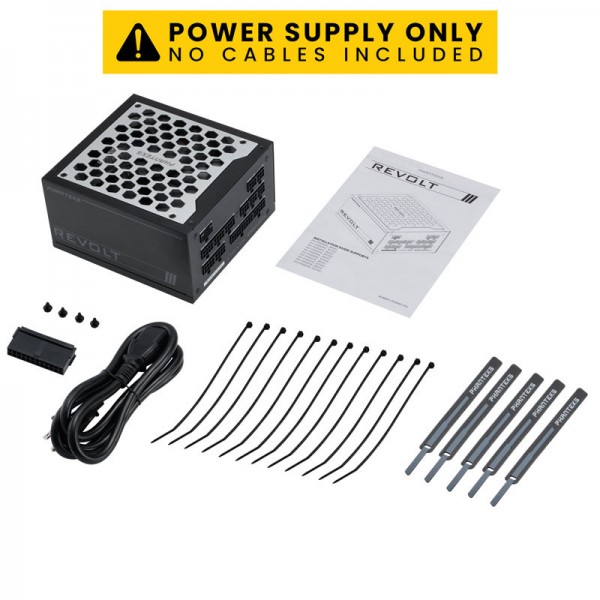 Phanteks Revolt 1200W Platinum, ATX 3.0, PCIe 5.0, teljesen moduláris - 1200 Watt, fekete (PH-P1200PR_BK01C)