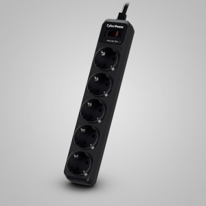 CyberPower B0520SC0-DE Túlfeszültségvédő Kapcsolóval 5DIN 1,8m Black (B0520SC0-DE)