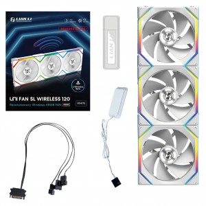Lian Li UNI FAN SL Wireless Ventilátor ARGB PWM Fordított lapát - 120mm, fehér, 3db-os csomag (12RSL1W3W)