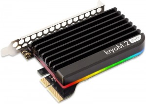 Aquacomputer kryoM.2 RGBpx PCIe 5.0/4.0/3.0 x4 adapter M.2 PCIe SSD-hez, M-Key passzív hűtővel (53316)