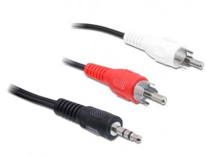 DeLock Cable Audio 3.5 mm stereo jack male > 2x RCA male 5m Black (84212)