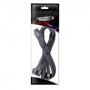CableMod C-Series Pro ModMesh 12 V-2x6 kábel, hüvelyes, 16 tűs – 4x 8 tűs, Corsair Type 4 és 3 PSU-khoz – carbon, 60 cm (CM-PCSR-16P4-N60KC-5PK-R-SS)