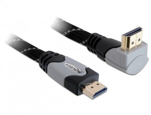 DeLock High Speed HDMI-kábel típusú Ethernet; HDMI A dugós > HDMI A dugós derékszögű 5m (83077)