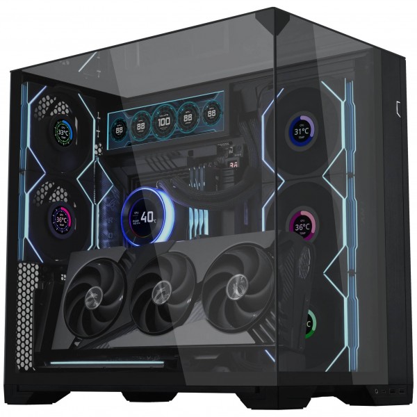 Lian Li többirányú függőleges GPU-tartó, PCIe 5.0 Riser kábellel – fekete (G89.VG4-5-V3X.00)