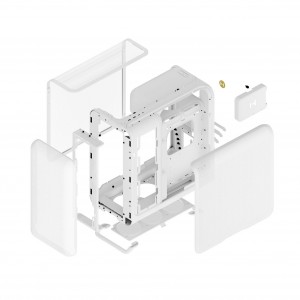 HYTE X50 Air Midi Tower Pc ház - Snow White, Fehér (CS-HYTE-X50A-WW)