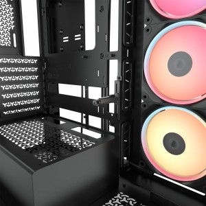 Corsair 3500X LX-R PC-ház, Midi-Tower, E-ATX, RGB, edzett üveg – fekete (CC-9011324-WW)