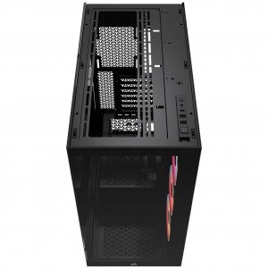 Corsair 3500X LX-R PC-ház, Midi-Tower, E-ATX, RGB, edzett üveg – fekete (CC-9011324-WW)