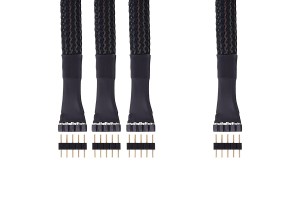 Alphacool Y-kábel RGBW 5-pin – 3x 5-pin csatlakozóval – fekete 60 cm EOL (18570)
