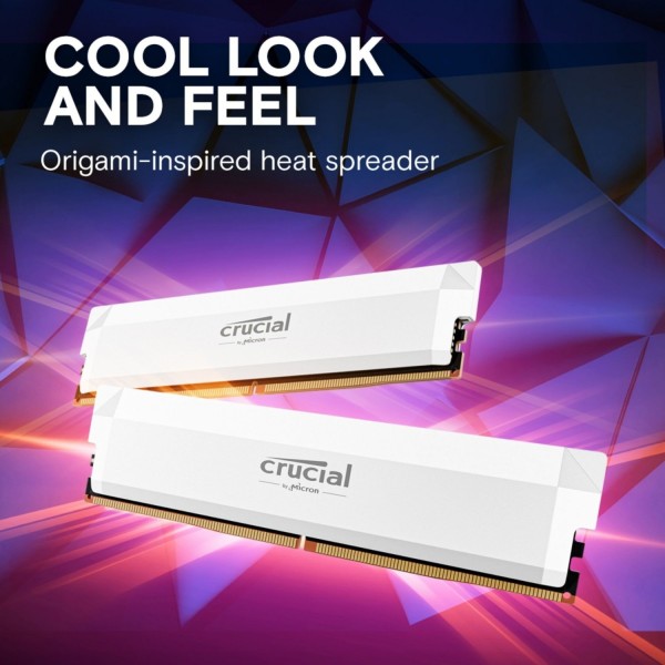Crucial Pro Overclocking White UDIMM 64GB Kit, DDR5-6000, CL40-40-40-80 (CP2K32G60C40U5W)