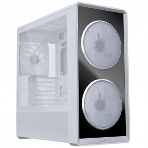 Lian Li LANCOOL 217 INF PC-ház, Midi-Tower, edzett üveg, RGB-megvilágítás – fehér (G99.LAN217INFW.00)