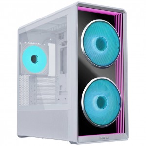 Lian Li LANCOOL 217 INF PC-ház, Midi-Tower, edzett üveg, RGB-megvilágítás – fehér (G99.LAN217INFW.00)