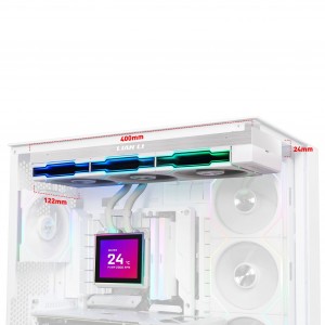 Lian Li HydroShift II LCD-S 360TL AiO vízhűtés, RGB, LCD kijelző - 360mm, fehér (G89.GHS2LCDS36TW.00)