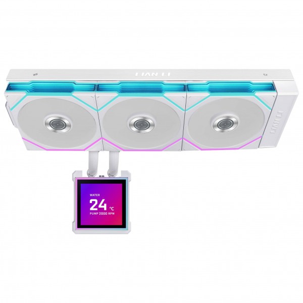 Lian Li HydroShift II LCD-S 360TL AiO vízhűtés, RGB, LCD kijelző - 360mm, fehér (G89.GHS2LCDS36TW.00)