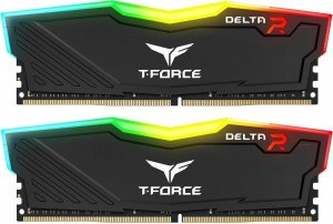 TeamGroup T-Force Delta RGB fekete UDIMM 16 GB Kit, DDR4-3600, CL18-22-22-42, 1RX8 (TF3D416G3600HC18JDC01)