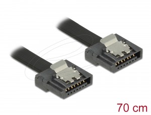 DeLock Cable SATA FLEXI 6 Gb/s 70cm Black metal (83842)