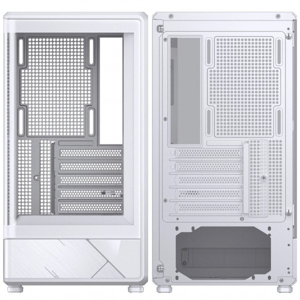 Jonsbo D200 Midi-Tower, mATX, edzett üveg, Mini Temp kijelző - fehér (D200 WHITE)