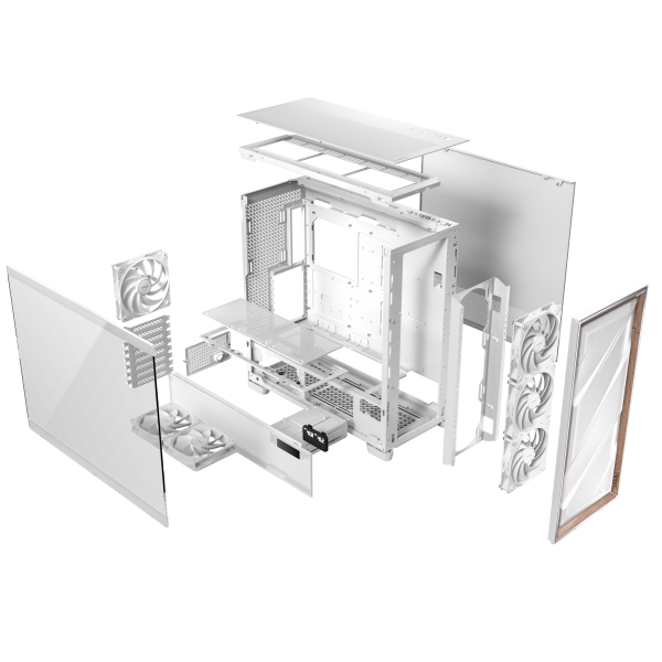 Antec Flux Pro PC-ház, Full-Tower, E-ATX, edzett üveg – fehér (0-761345-10156-1)